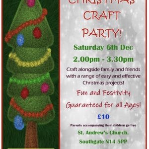 Family Christmas Craft Party!   Sat 6th Dec  2pm-3.30pm